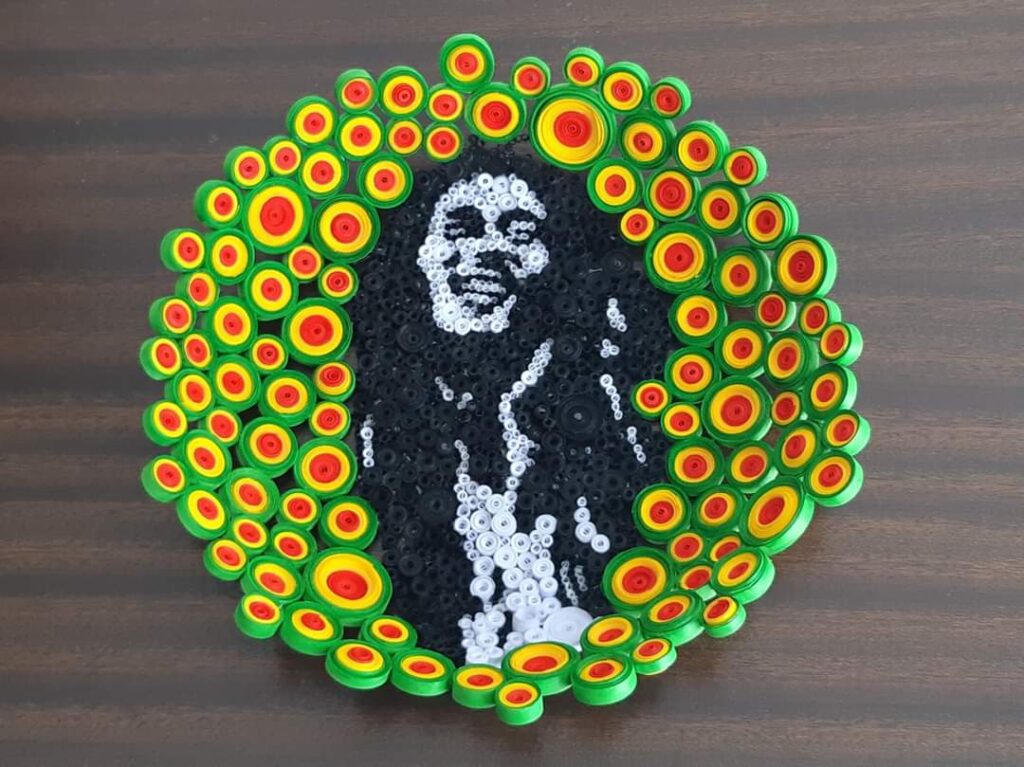 Bob Marley quilled paper bowl