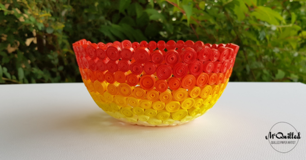 Yellow, Orange and Red Ombre Bowl